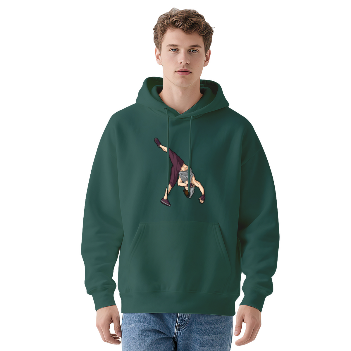 Streetwear Hoodie - Cartoon Illustration Breakdancer