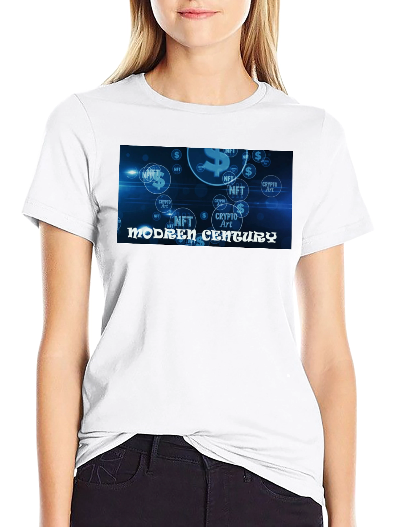 Modern Century Crypto Art NFT Black Tee