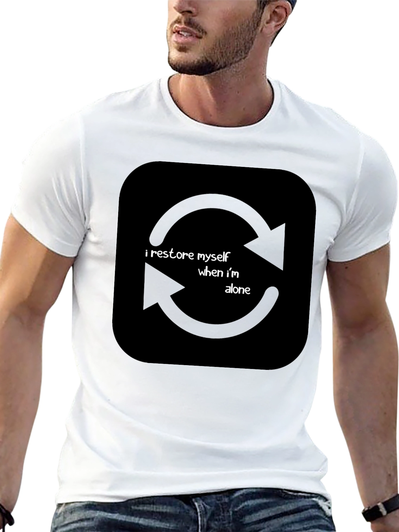 I Restore Myself When Im Alone Black T-Shirt
