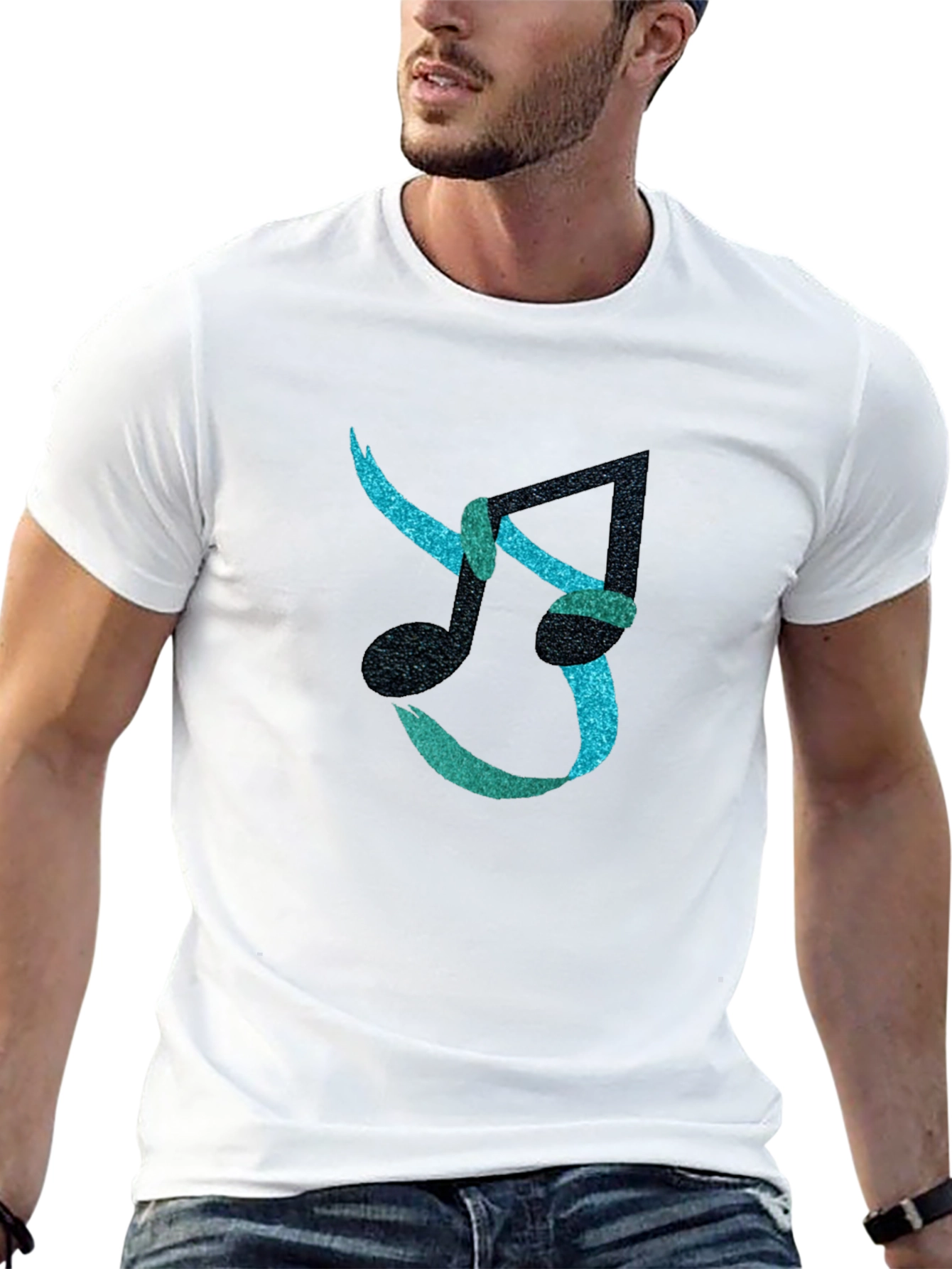 Stylish Music Note Graphic T-Shirt