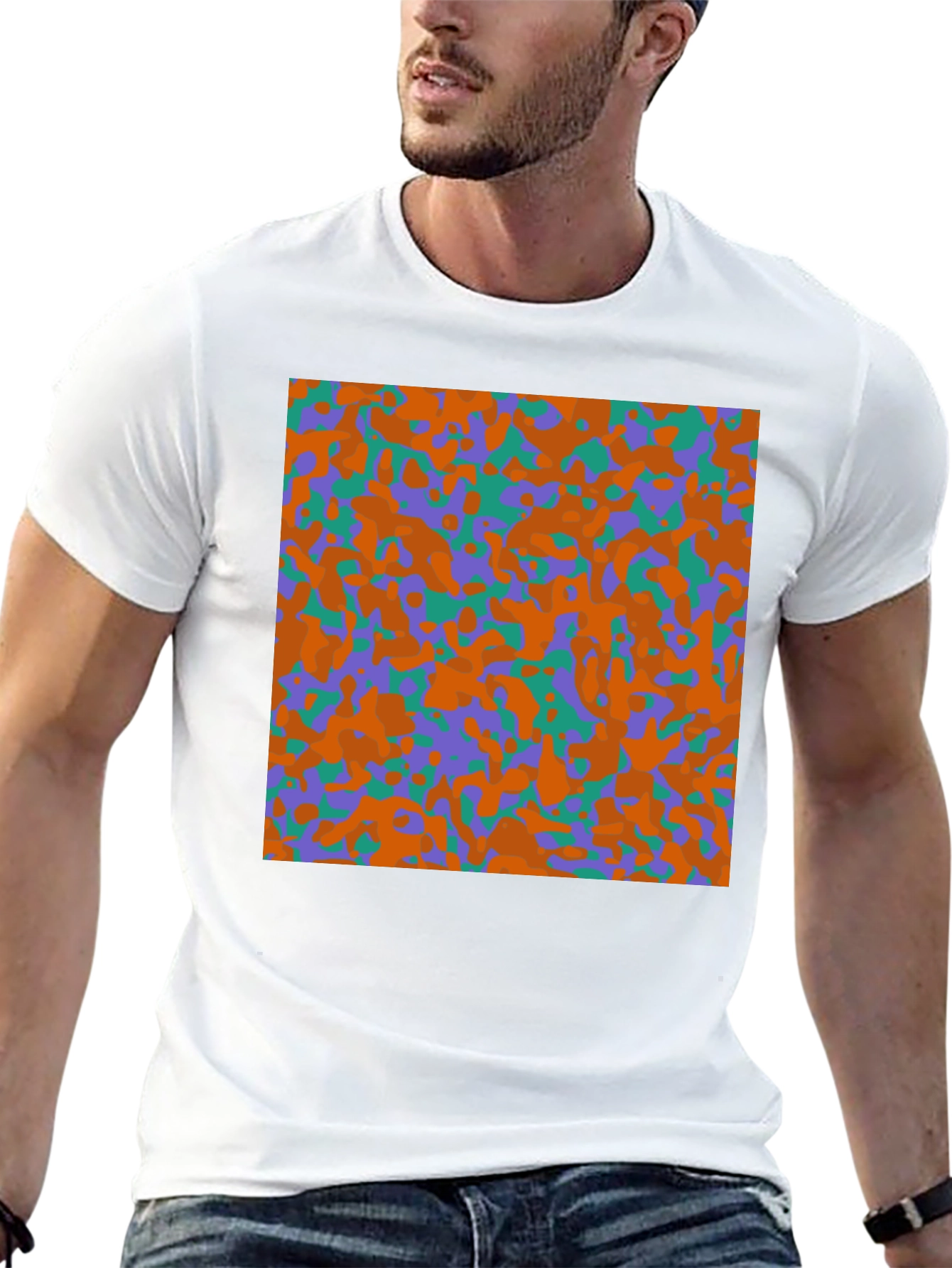 Camouflage Pattern Black T-Shirt