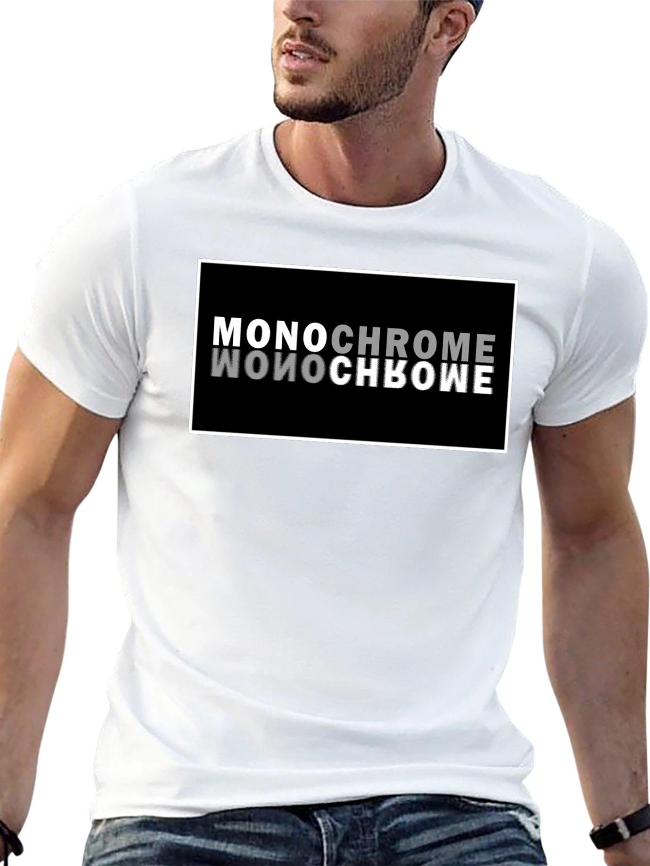 Monochrome Reflection Graphic T-Shirt