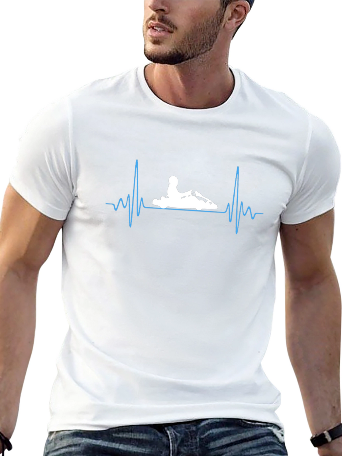 Kart Racing Heartbeat T-Shirt - Black