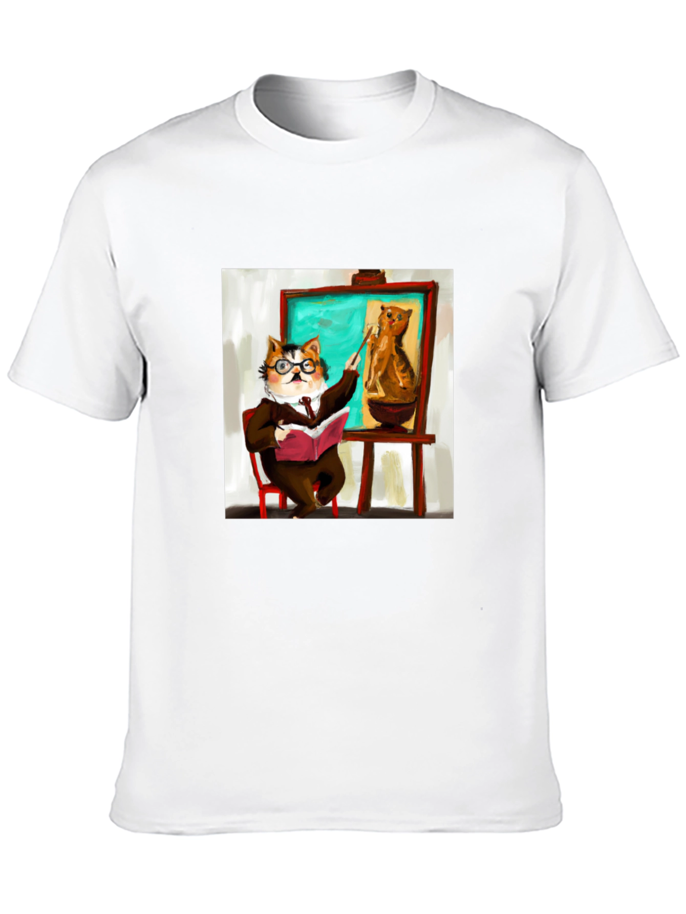 Professor Cat Black T-Shirt - Funny Unique Design