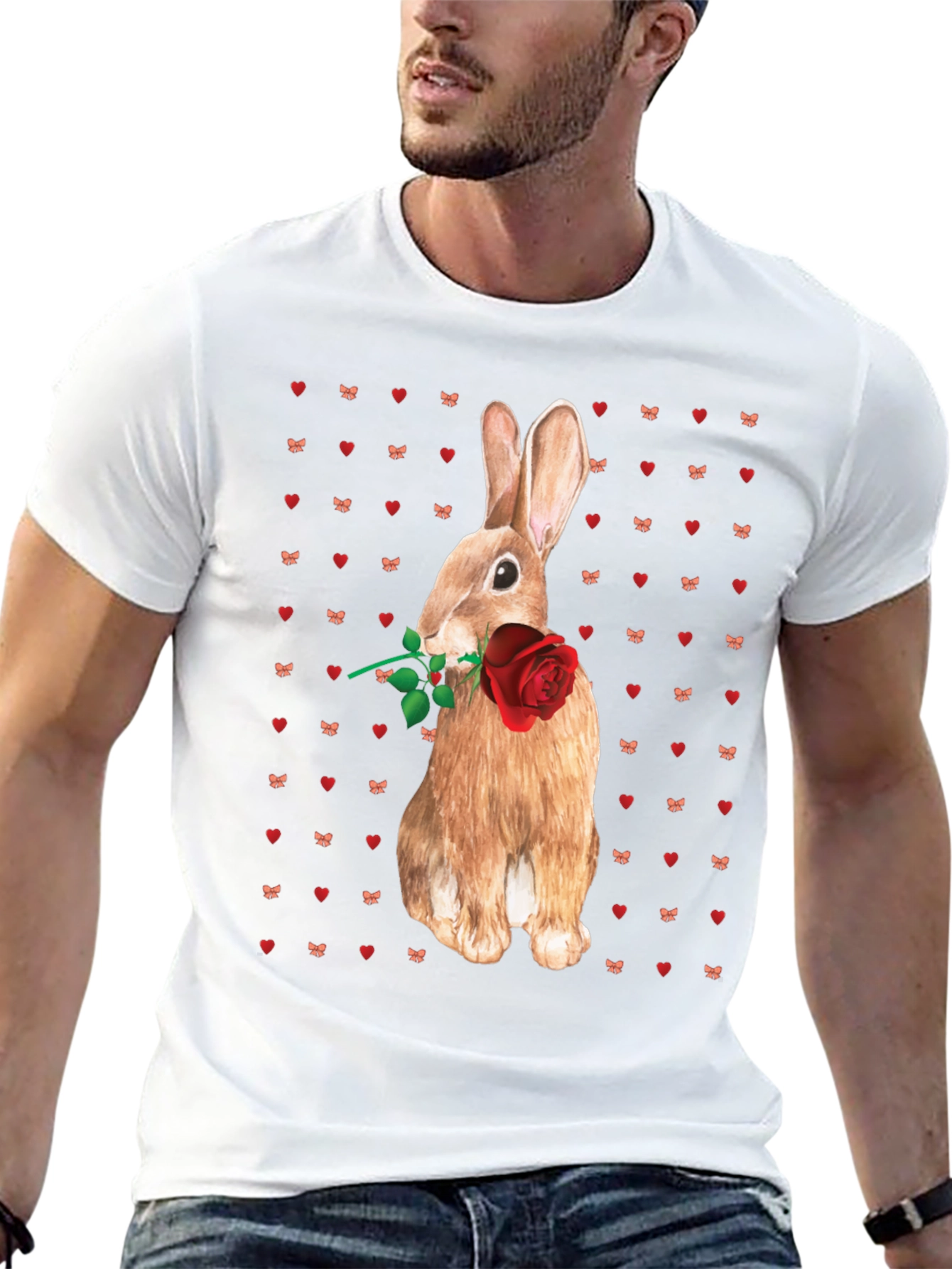 Rabbit With Rose T-Shirt