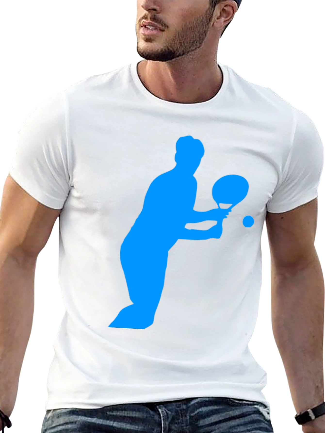 Ping Pong Player Graphic Tee - Black