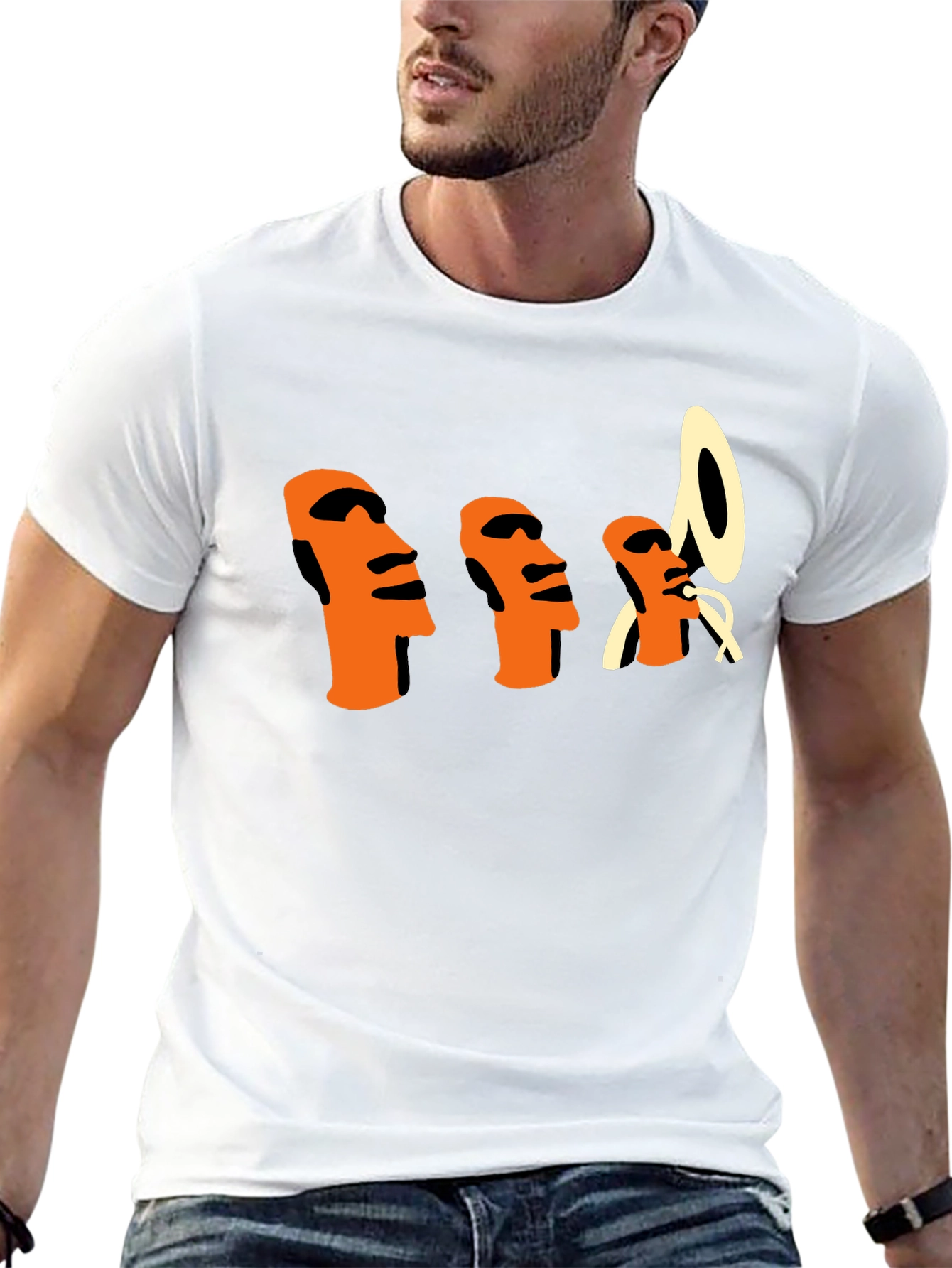 Unique Graphic T-Shirt - Island Heads