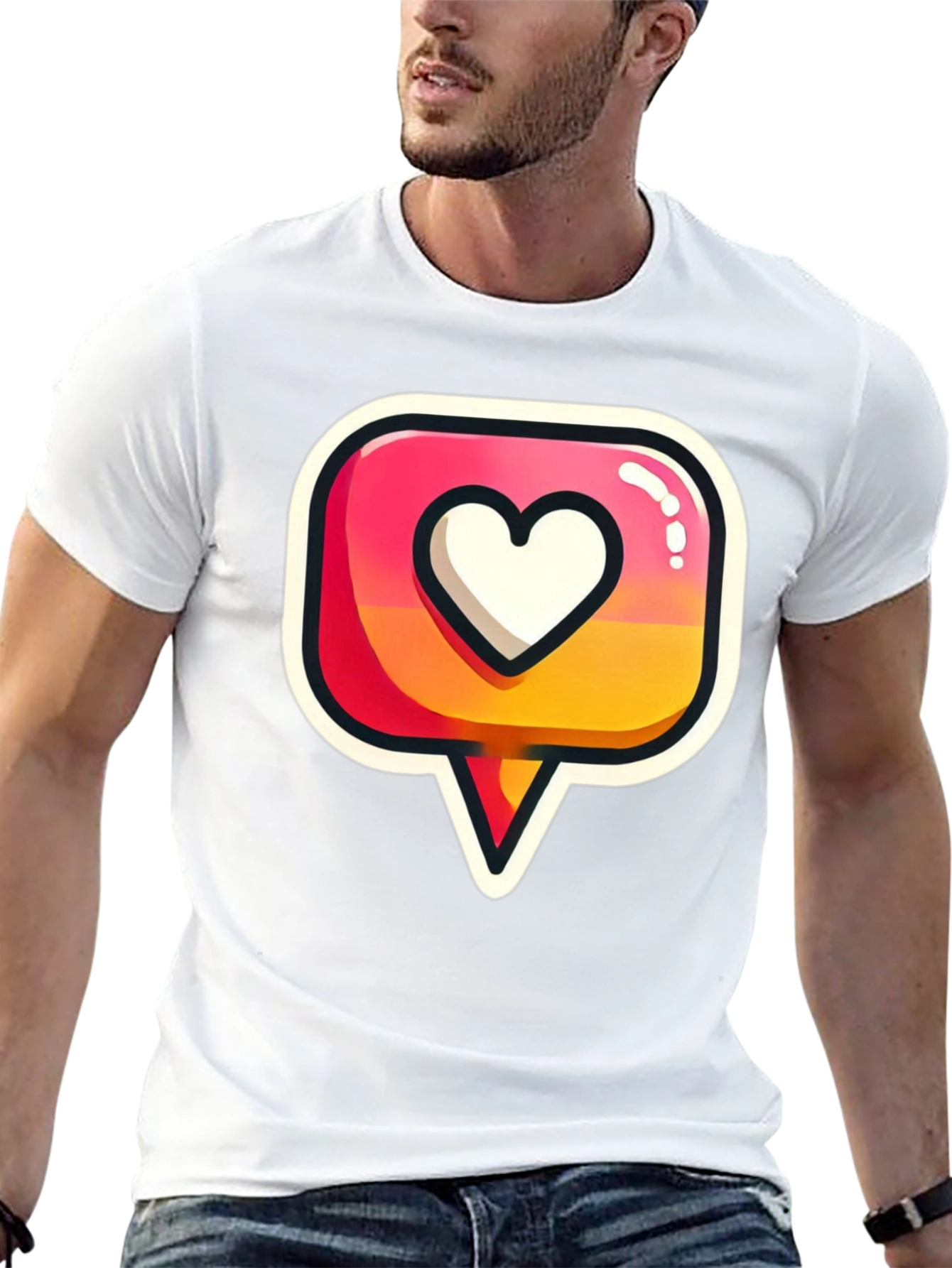Heart Icon Graphic Tee - Trendy Black T-Shirt