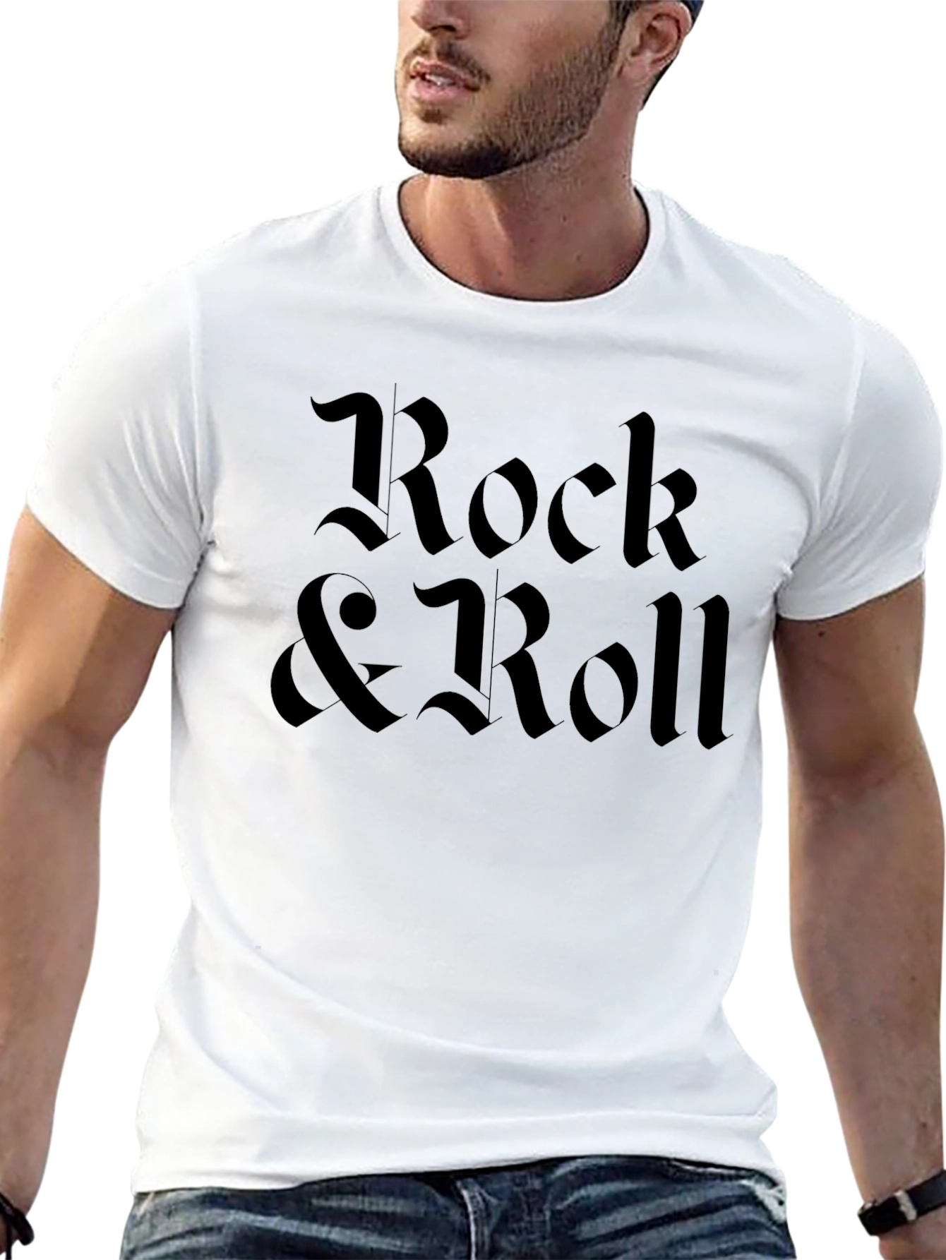 Rock & Roll Black Graphic T-Shirt