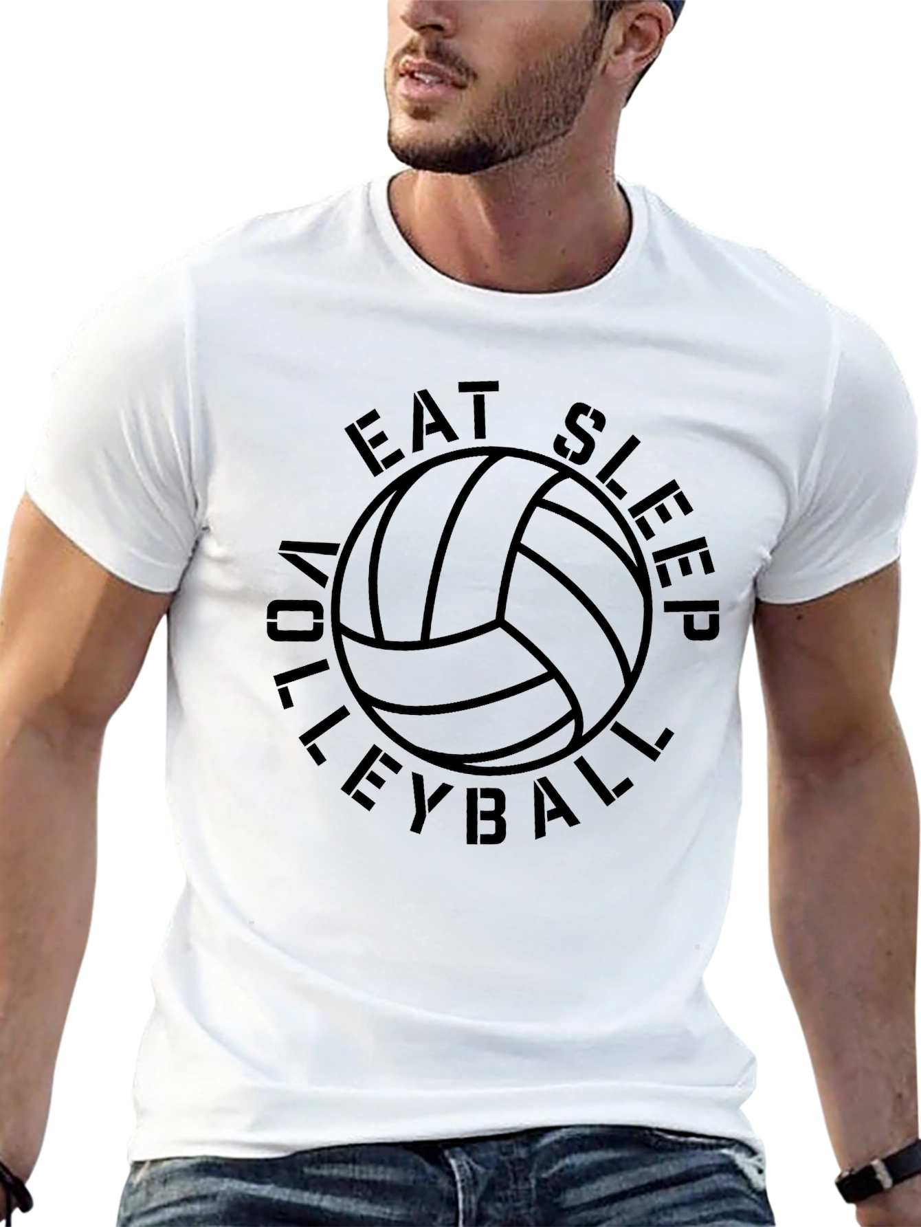 Eat Sleep Volleyball Black Graphic Tee