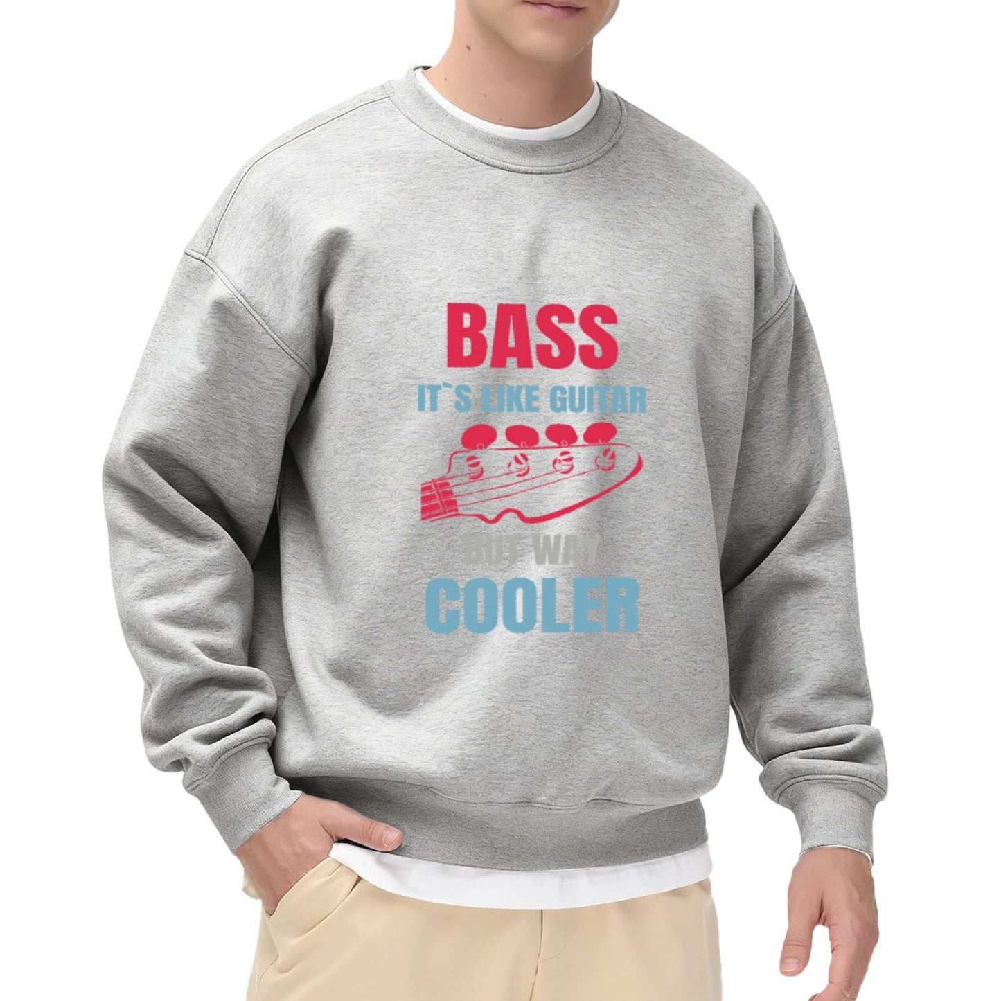 Bass Player Humor Graphic Crewneck Sweatshirt