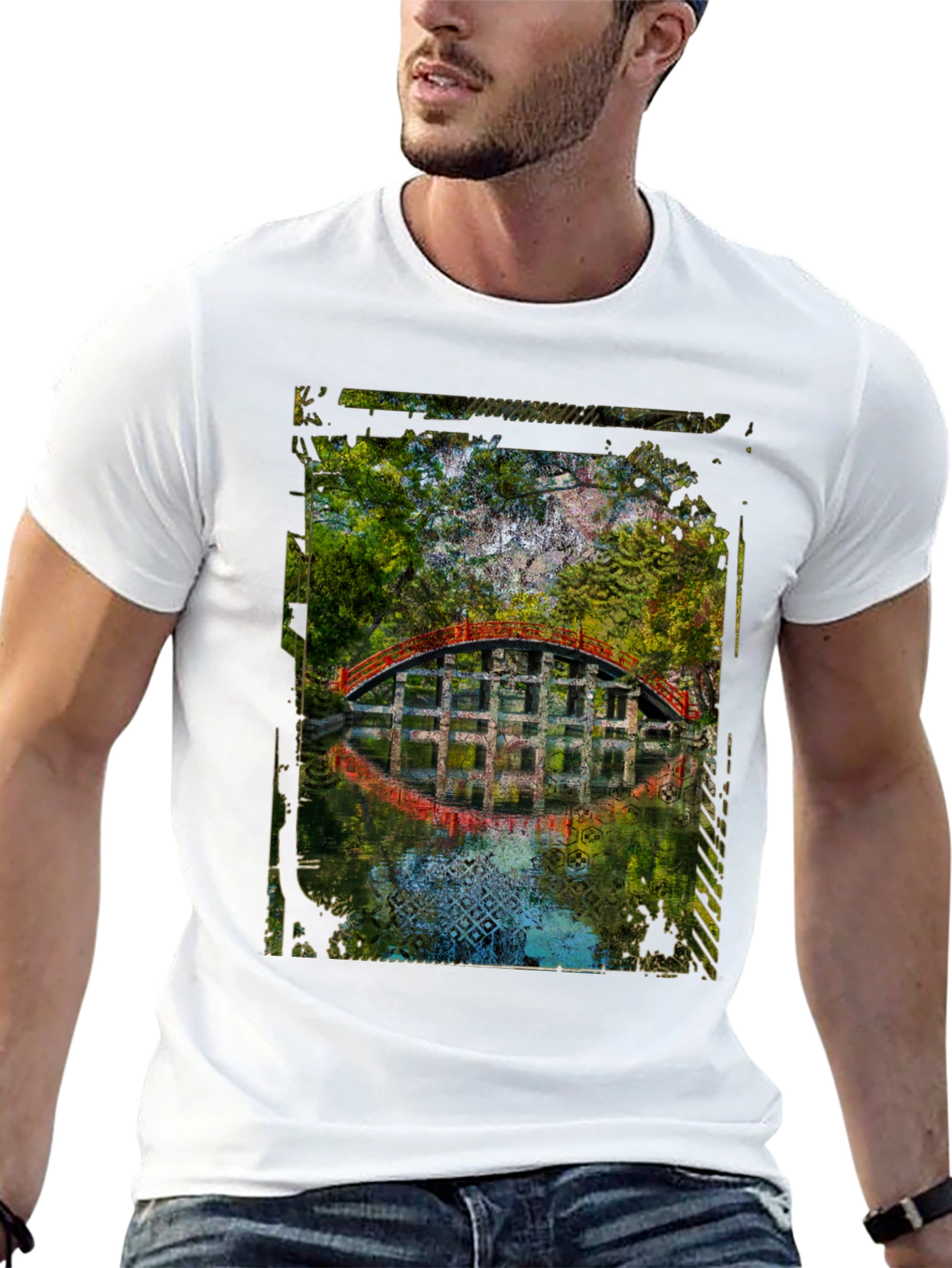 Arched Bridge Graphic Tee - Mens Black T-Shirt