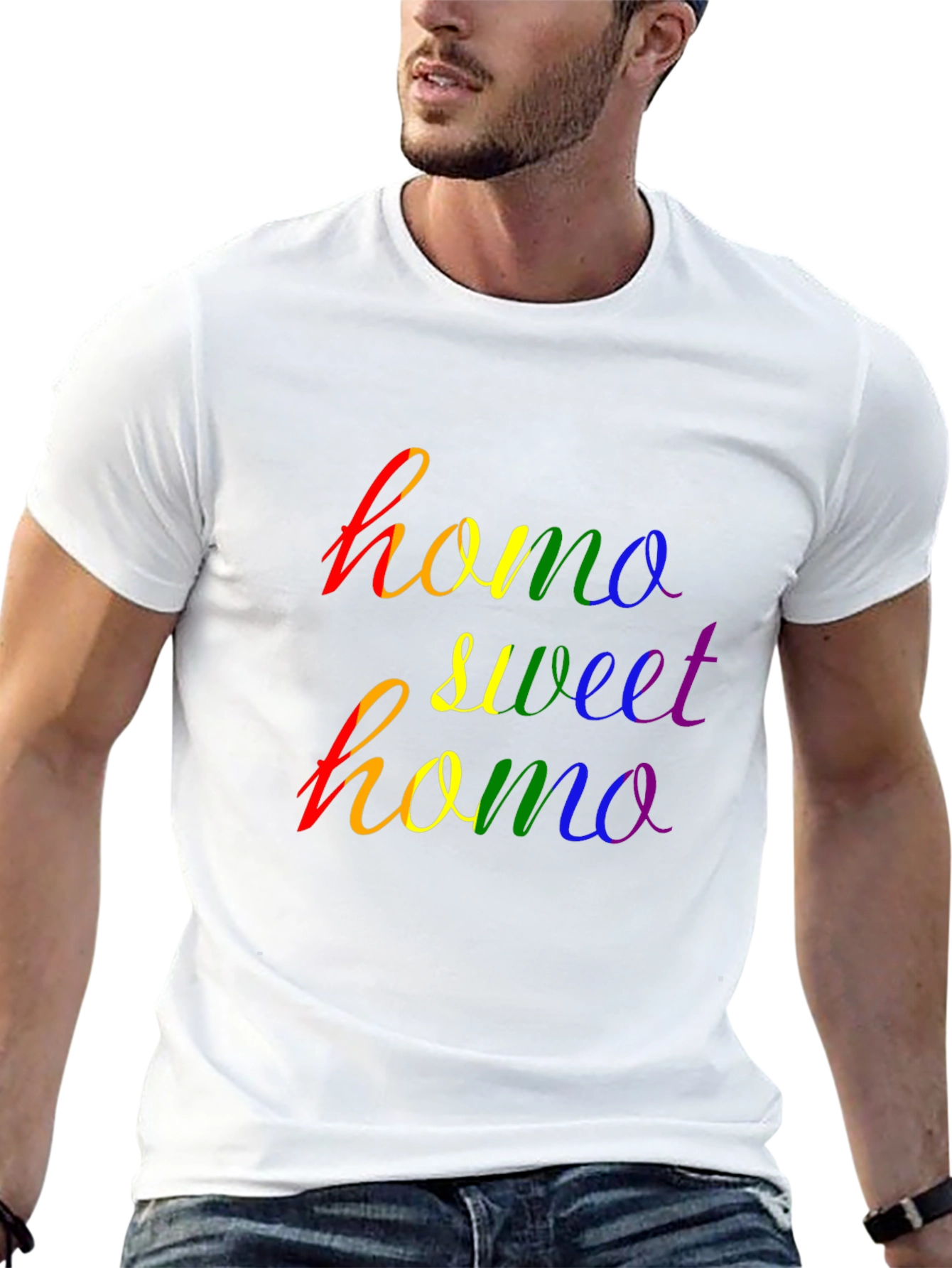 Homo Sweet Homo Pride T-Shirt - Rainbow Graphic Tee