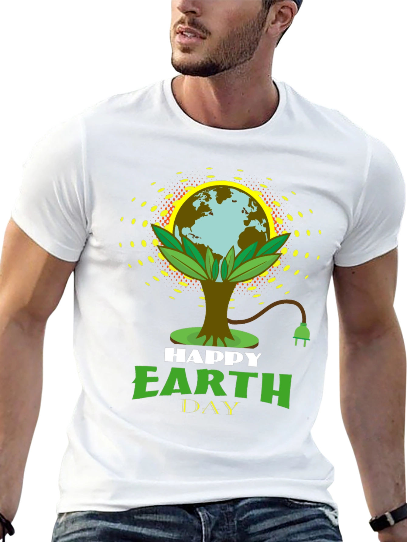 Happy Earth Day Black Graphic T-Shirt