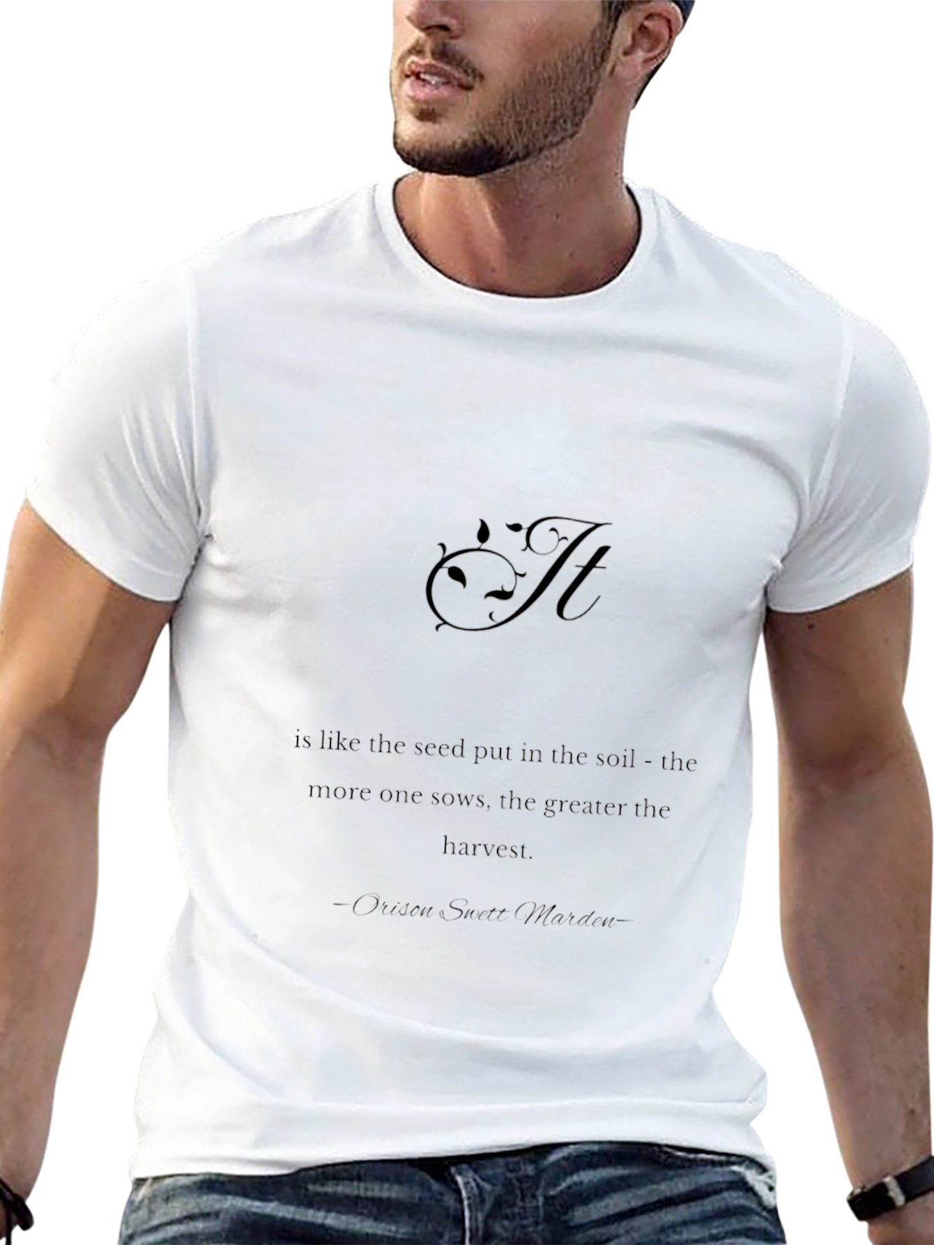 Inspirational Black T-Shirt - As the Seed Quote
