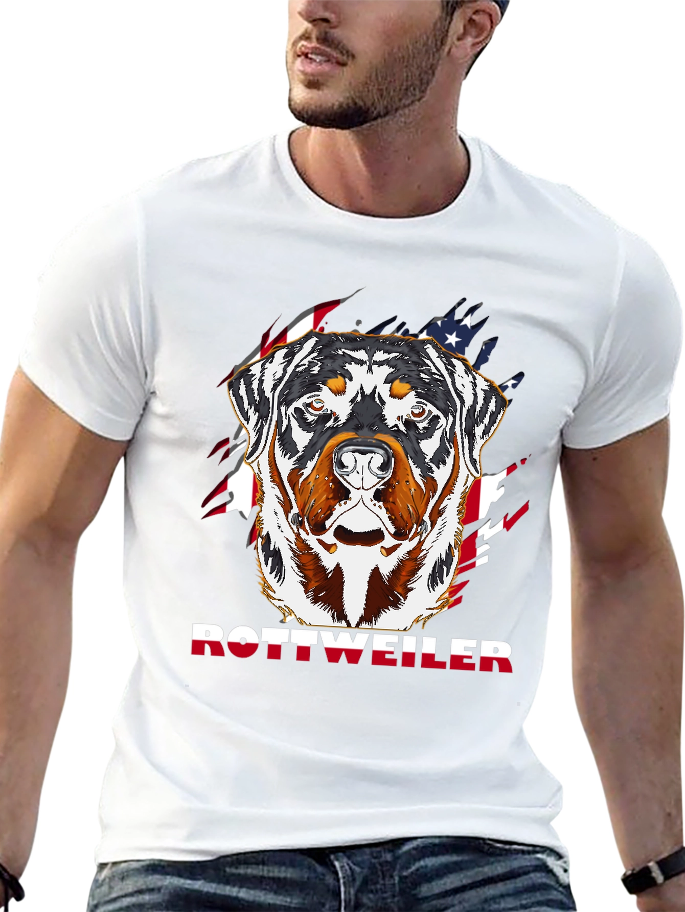 Rottweiler American Flag T-Shirt