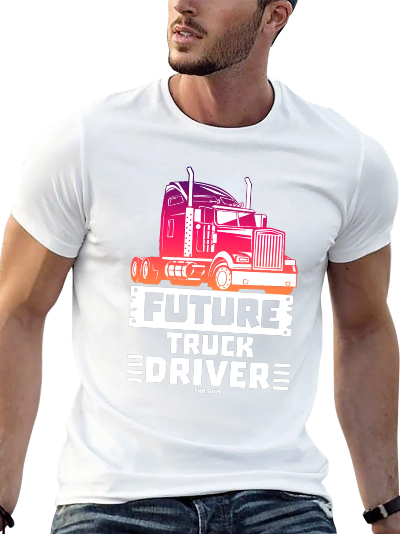 Future Truck Driver Black Graphic Tee