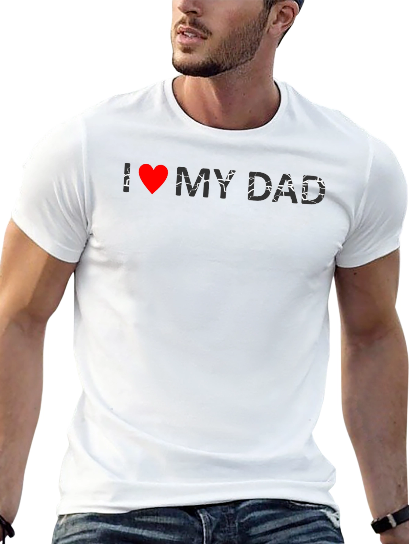 I Heart My Dad Black Graphic Tee