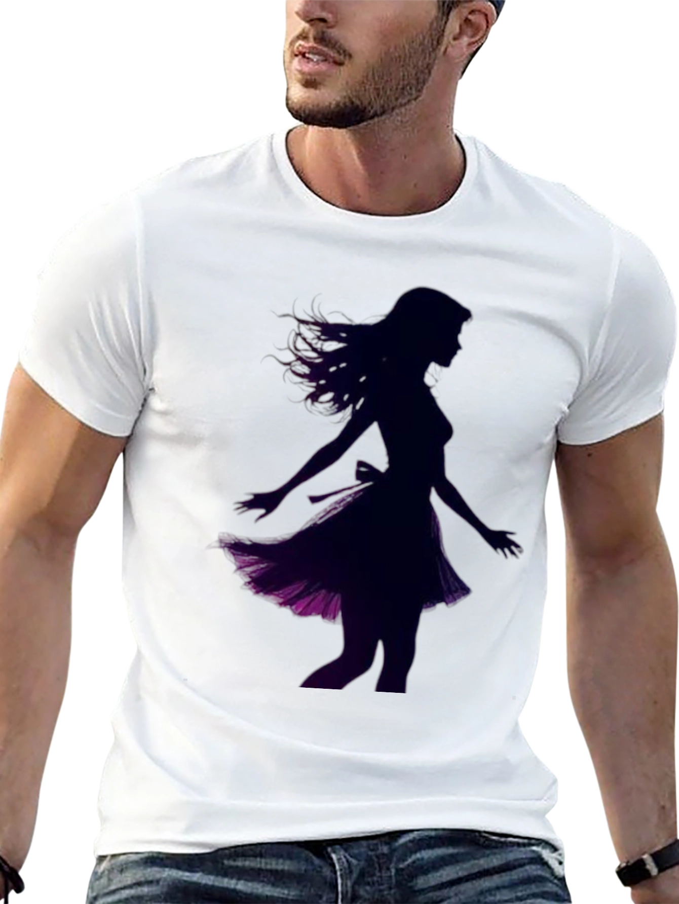 Woman Silhouette Graphic Black T-Shirt