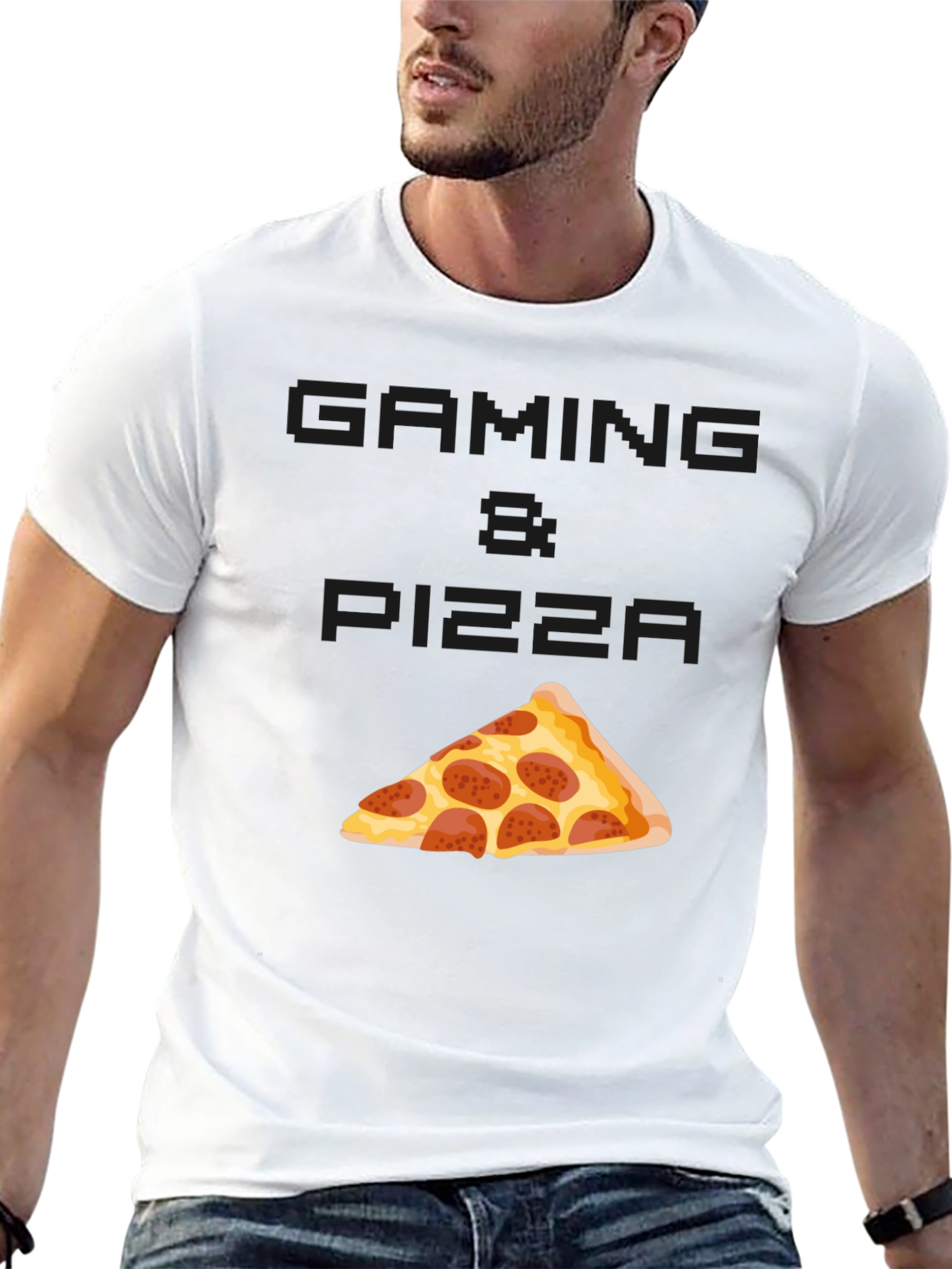 Gaming & Pizza Graphic T-Shirt