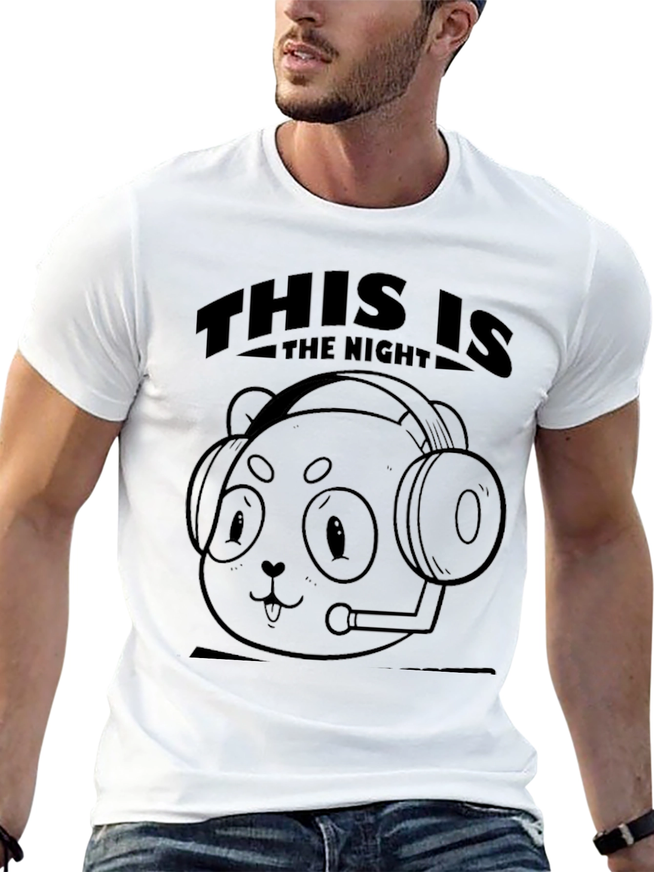 Gamer Panda This is the Night Black T-Shirt