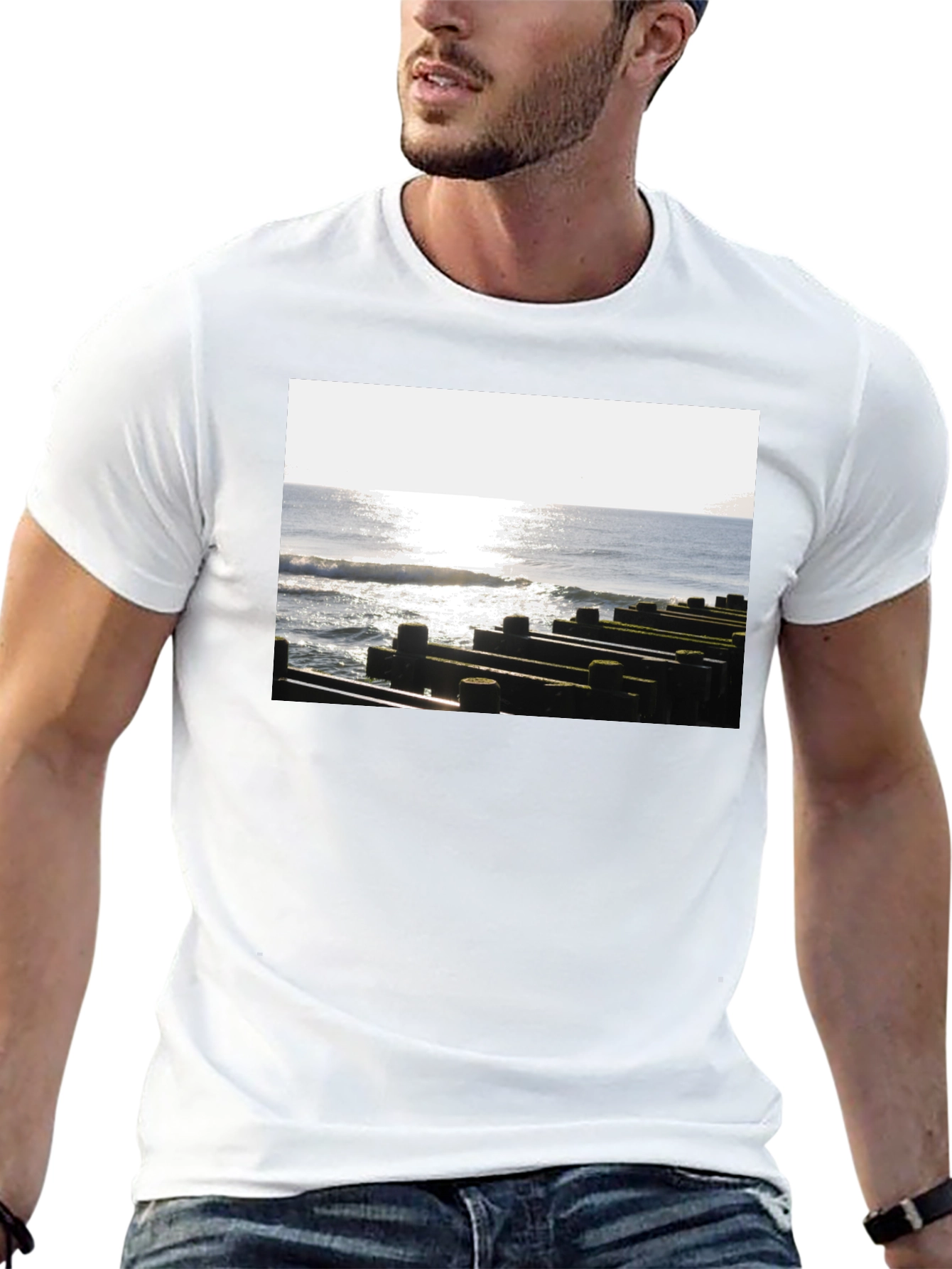 Ocean View Graphic Tee - Unisex Black T-Shirt