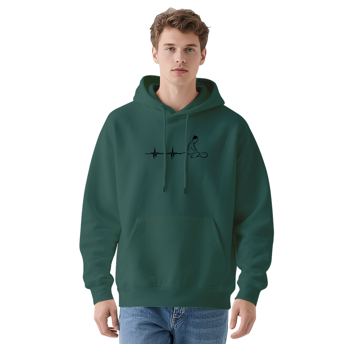 Heartbeat-to-Meditation Line Art Hoodie