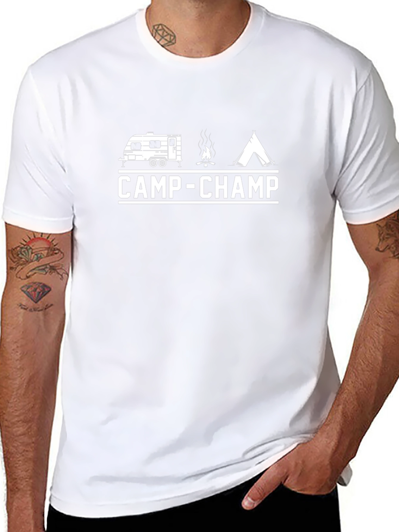 Camp-Champ Graphic Tee: Camping Adventure Shirt