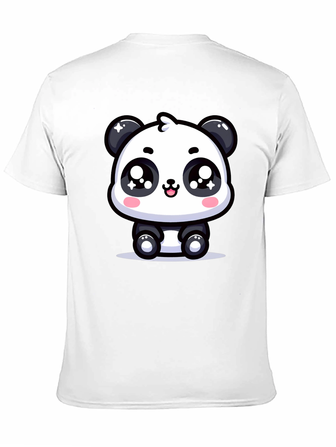 Cute Panda Graphic T-Shirt - Black