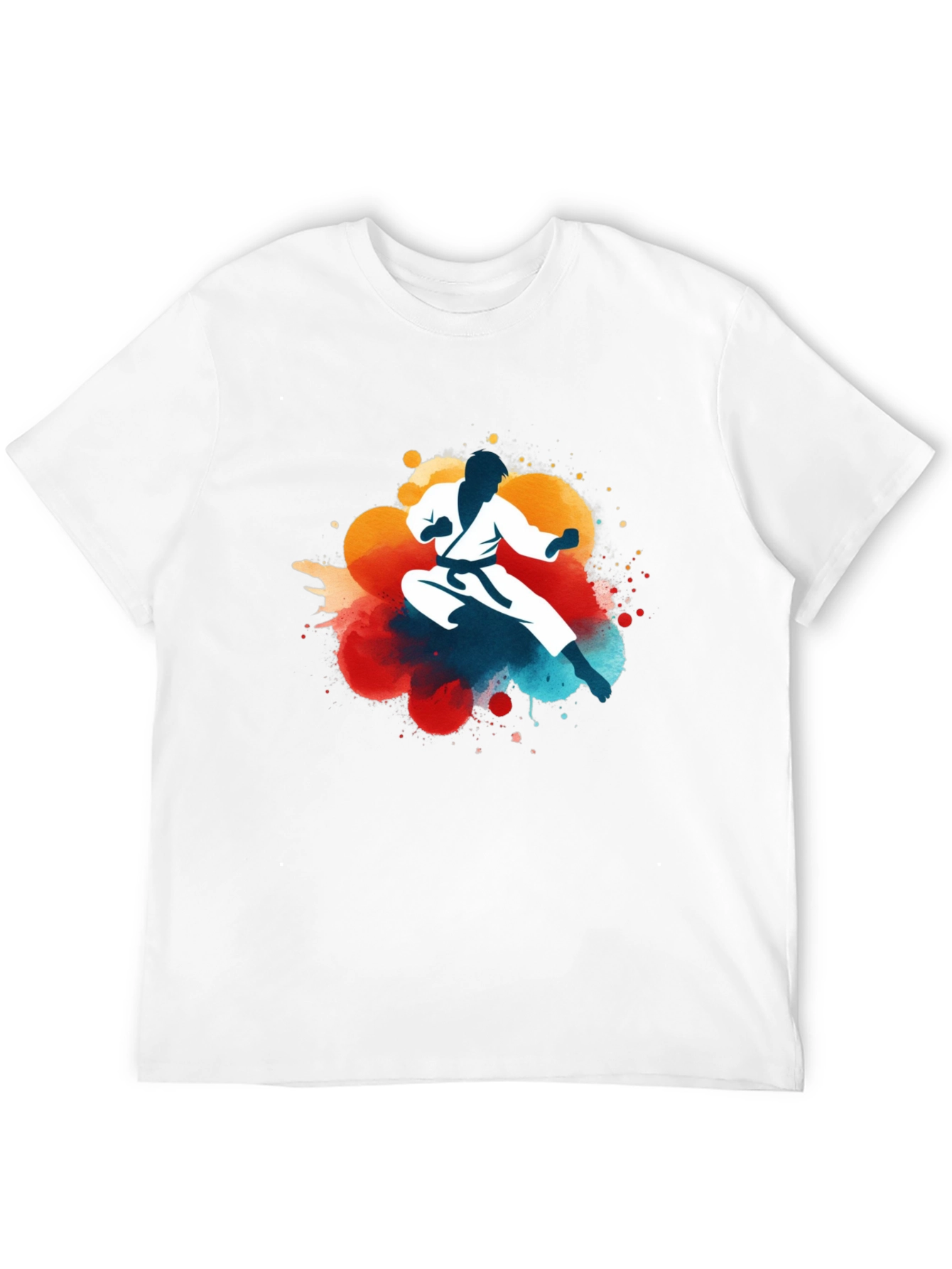 Karate Silhouette Graphic Tee - Black