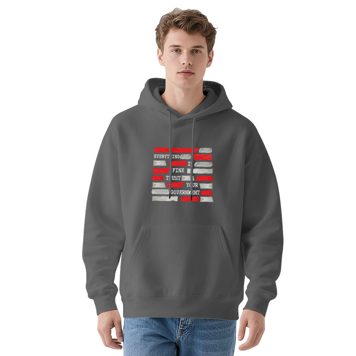 Distressed Flag 'Trust Your Govt' Hoodie