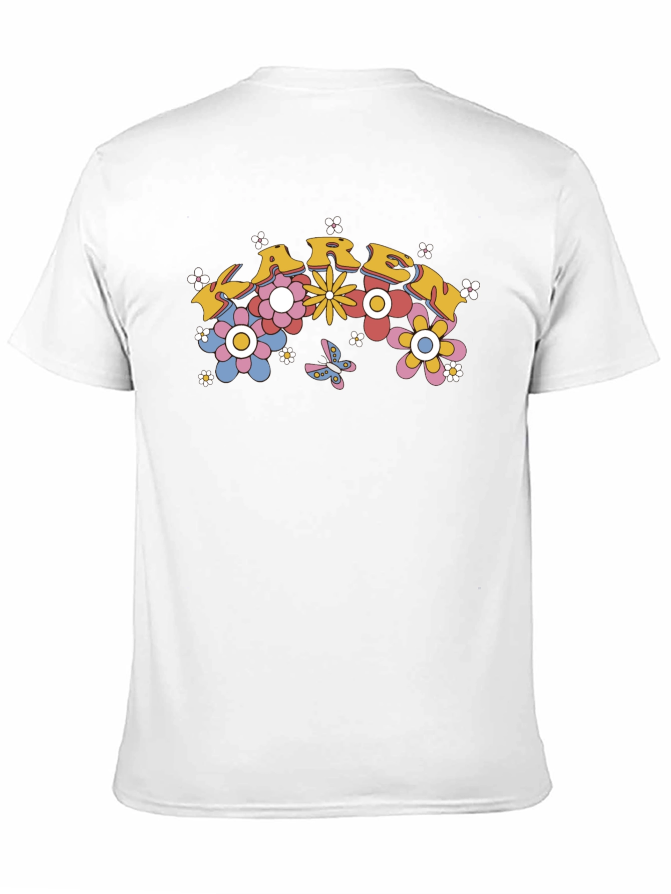 Retro Floral Karen T-Shirt - Groovy Design