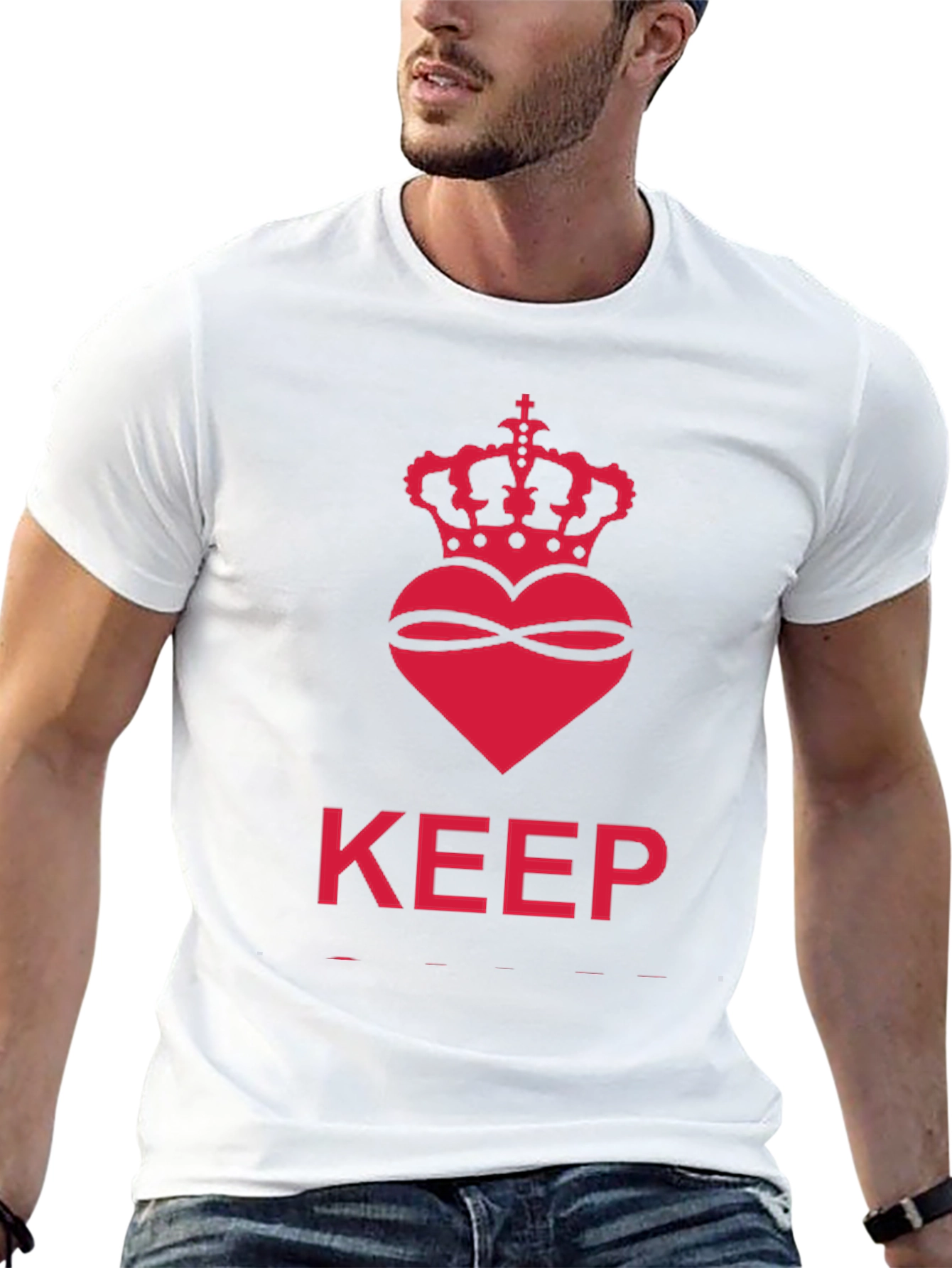 Keep Calm Crown Heart Black T-Shirt
