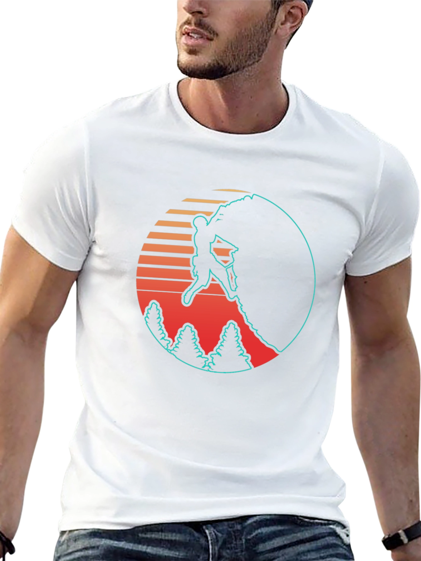 Retro Rock Climbing Black T-Shirt