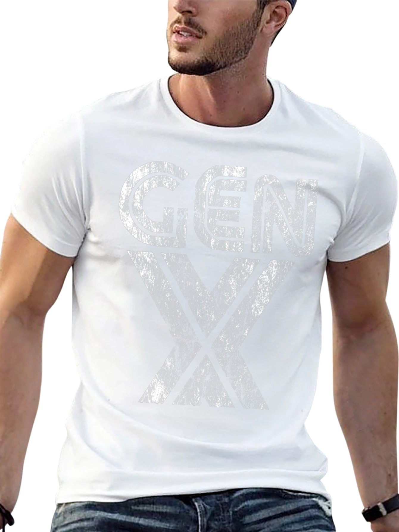 Gen X Distressed Graphic T-Shirt - Black
