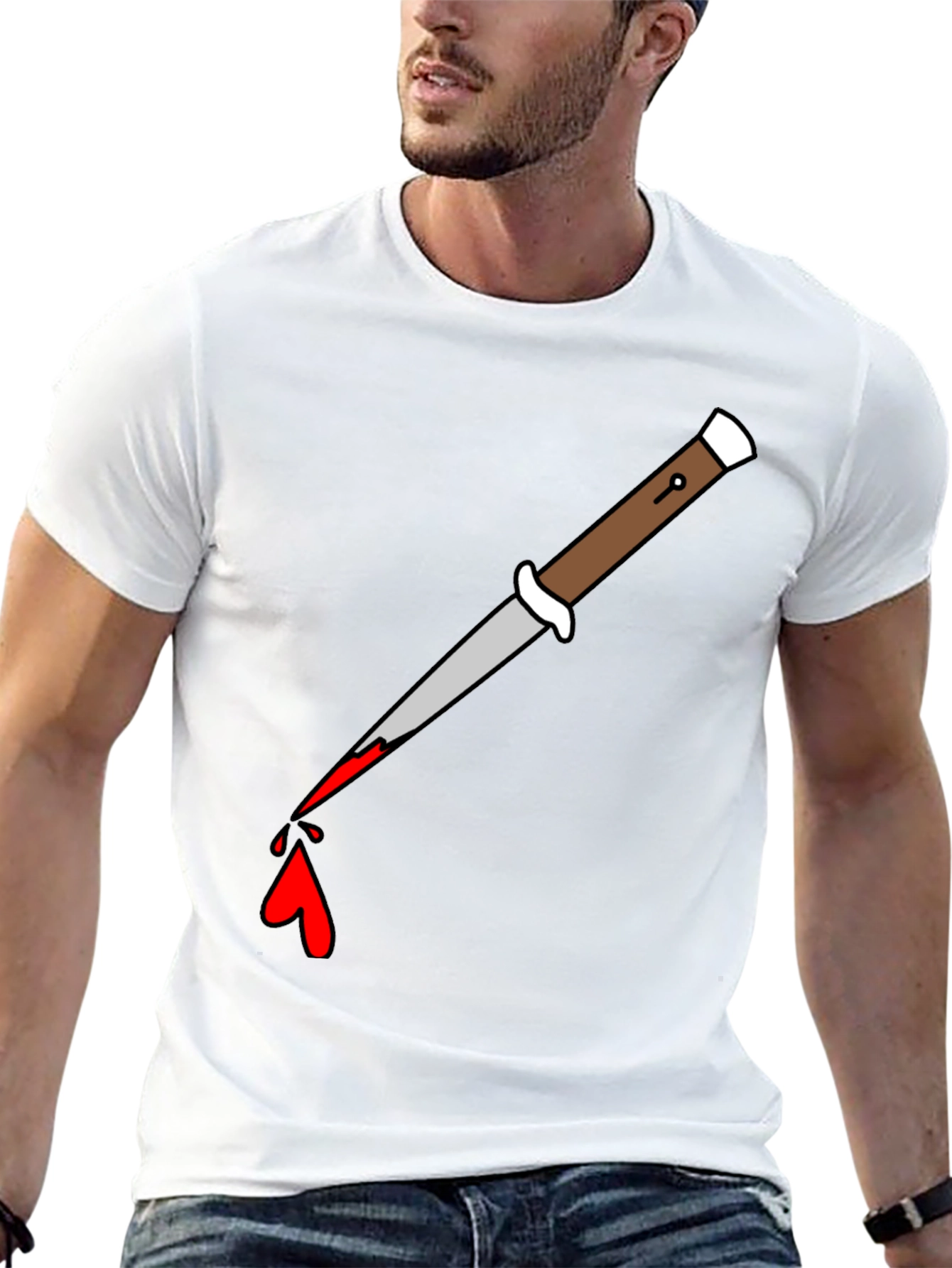 Knife Drip Graphic Tee - Edgy Streetwear
