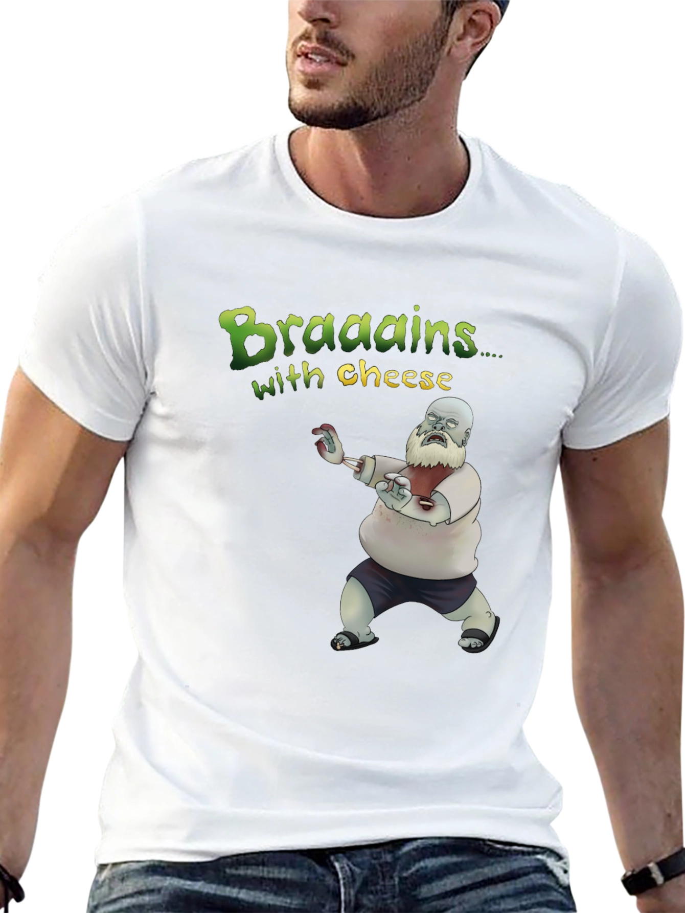 Zombie Brains With Cheese Graphic Tee