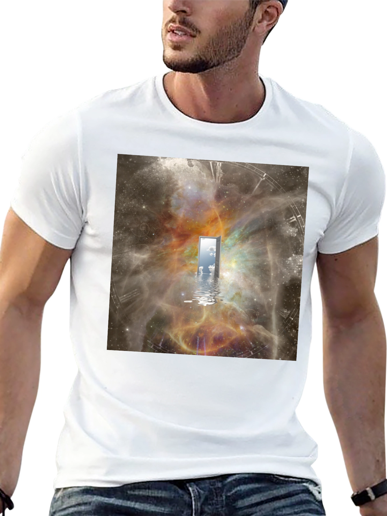 Surreal Doorway T-Shirt - Galaxy Time Portal