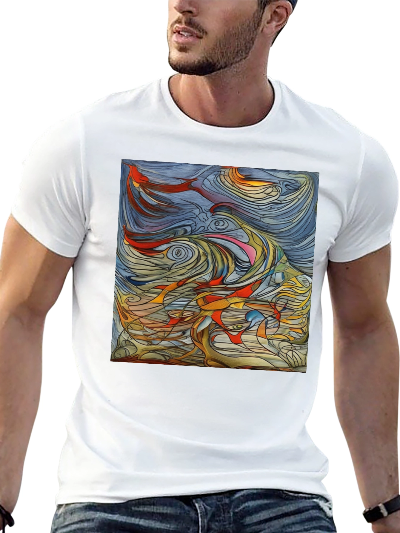 Abstract Art Graphic Tee - Black Unisex T-Shirt