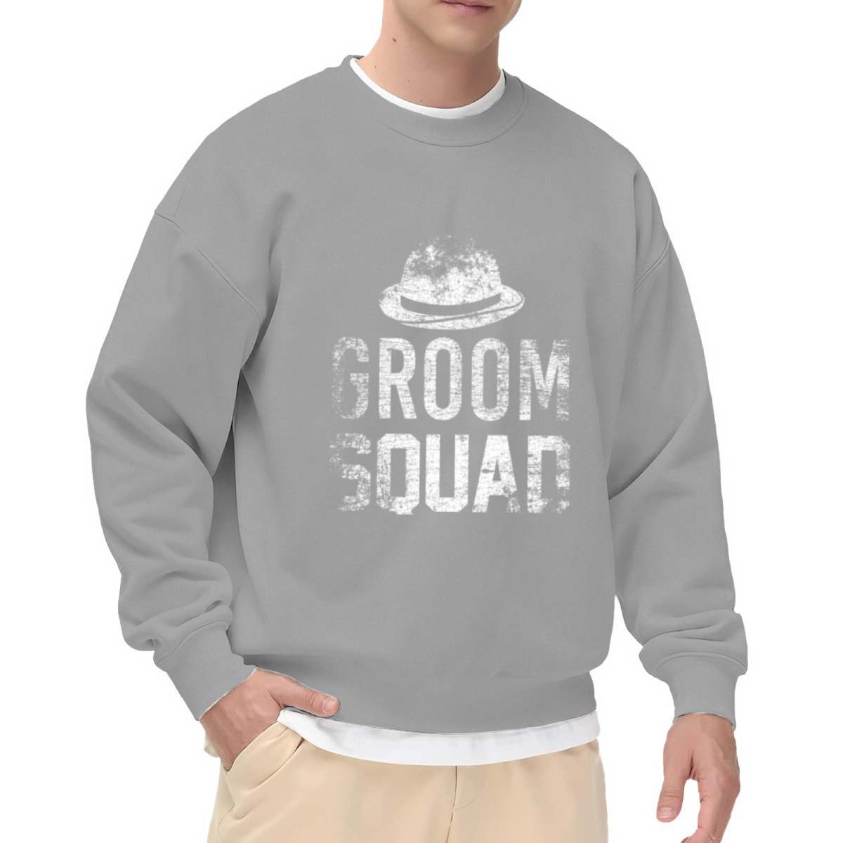 Groom Squad Sweatshirt - Retro Hat Bachelor Party Crewneck, Wedding Party Pullover, Best Man Groomsman Gift Sweatshirt, Wedding Crew Top