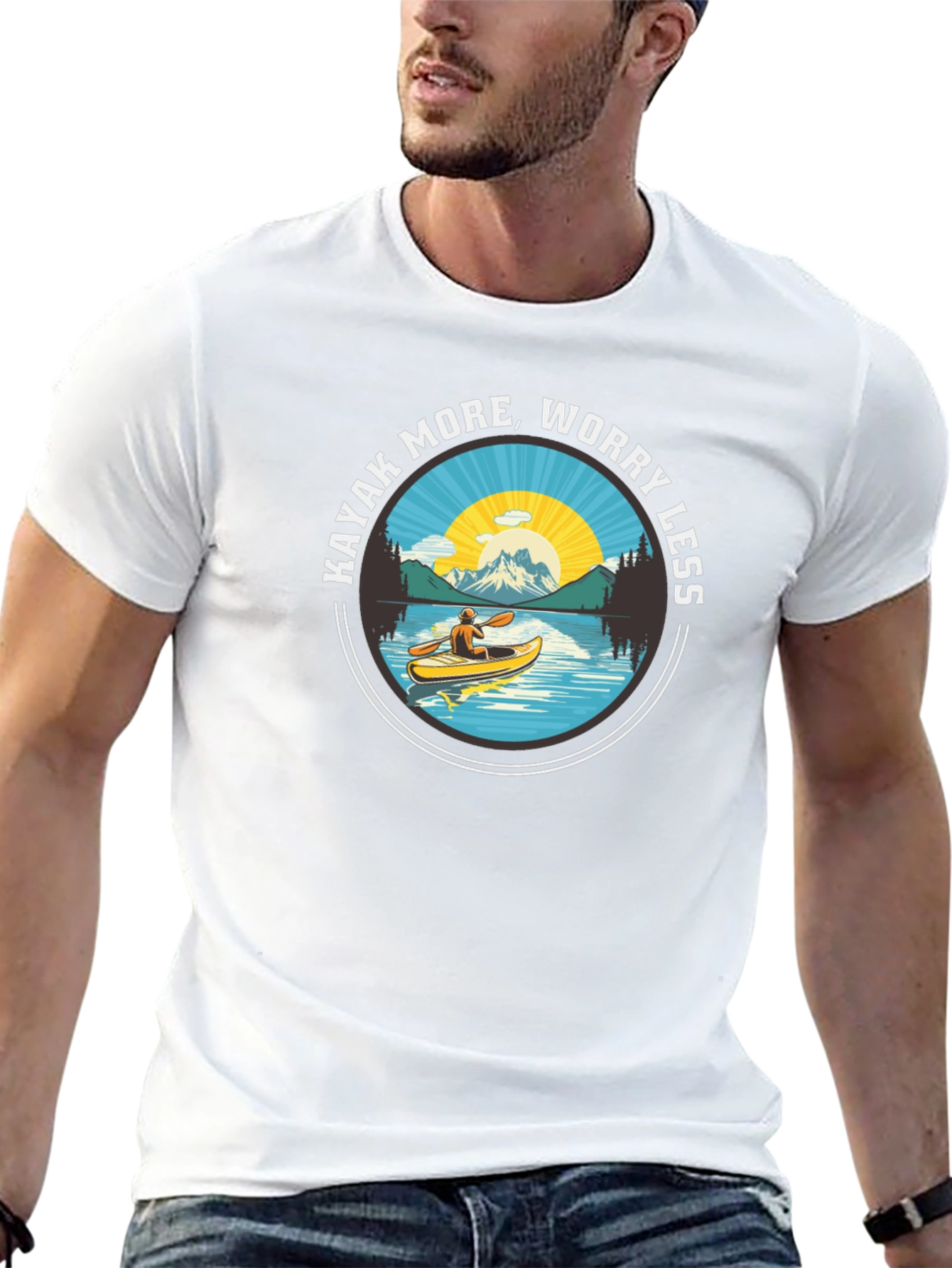 Kayak More Worry Less - Graphic T-Shirt