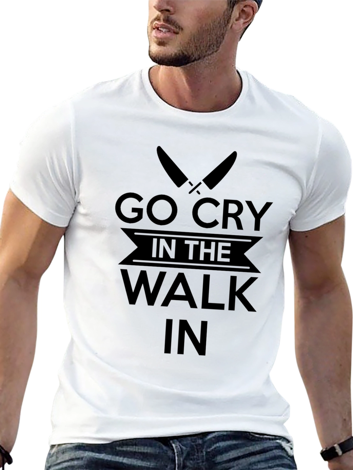 Go Cry in the Walk In Black Graphic Tee