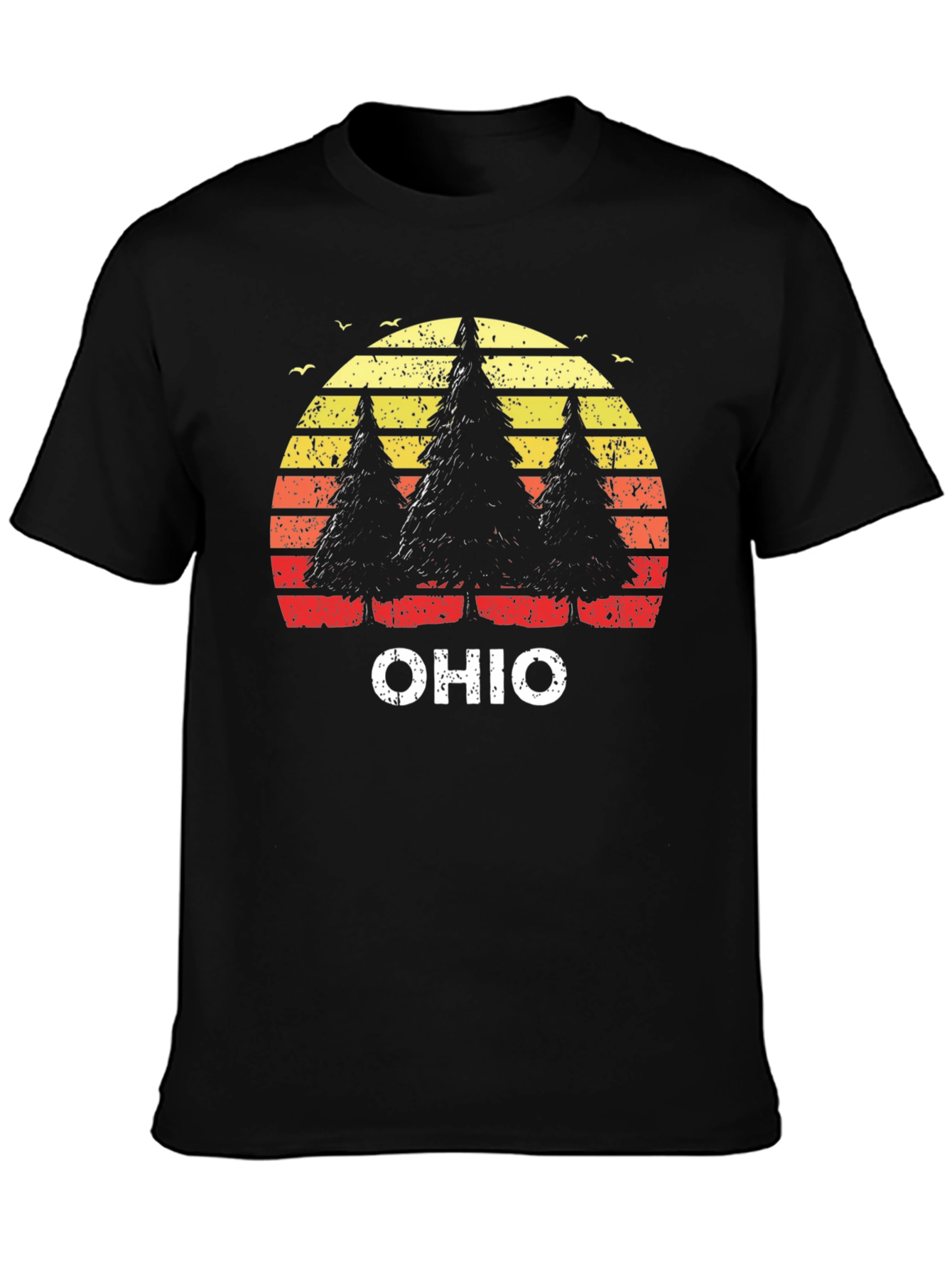 Ohio Trees Retro Sunset T-Shirt