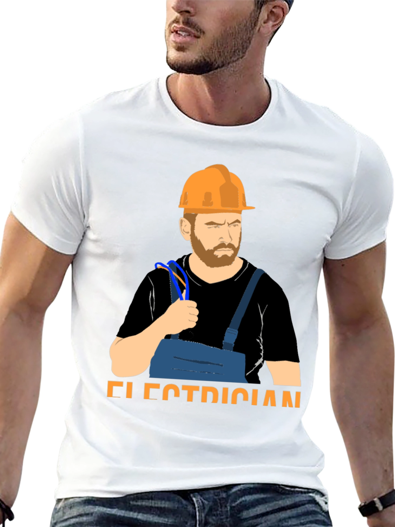 Electrician Graphic T-Shirt Hard Hat & Wire