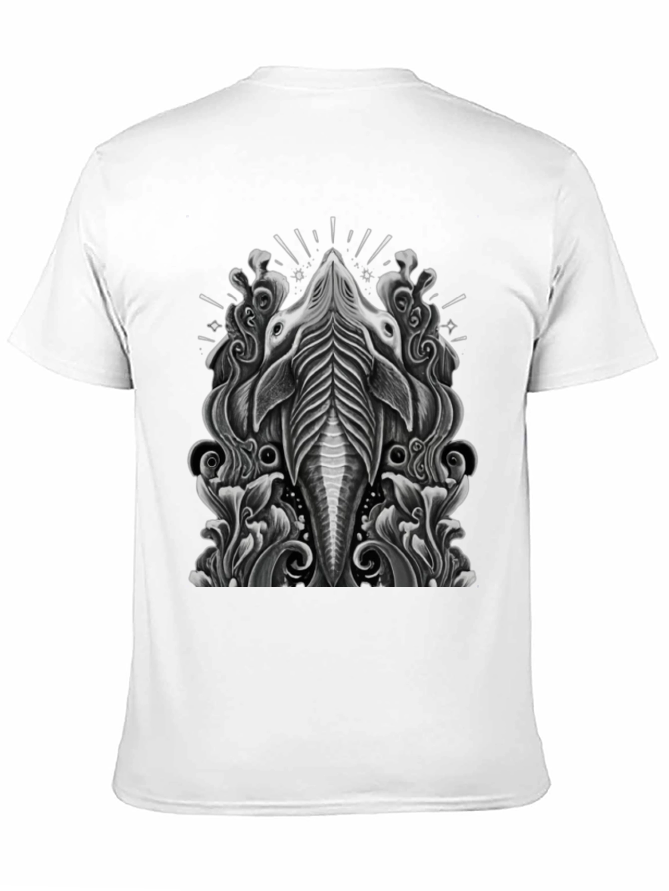 Stylized Animal Graphic Tee - Black