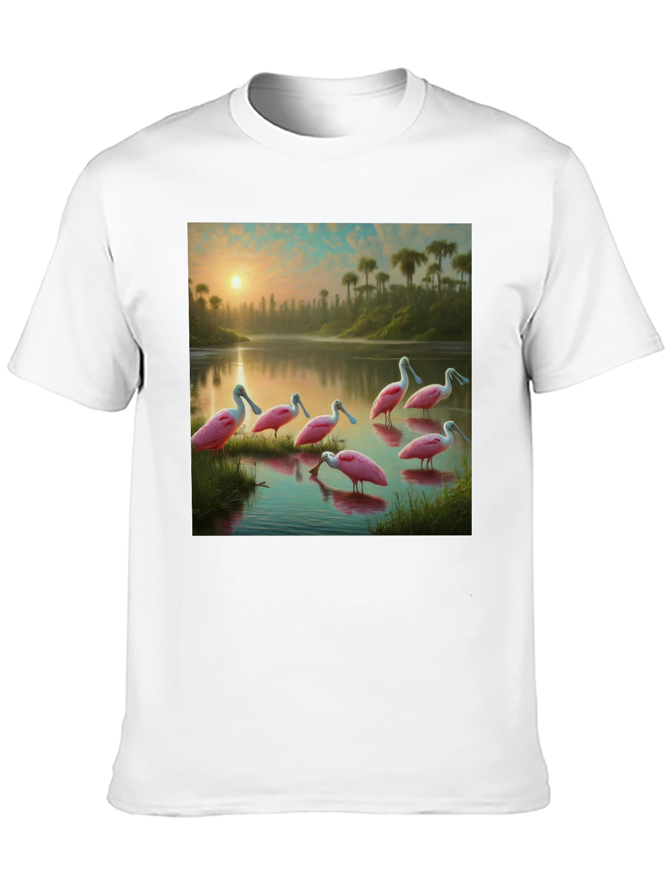 Spoonbill Sunset T-Shirt: Natures Elegance