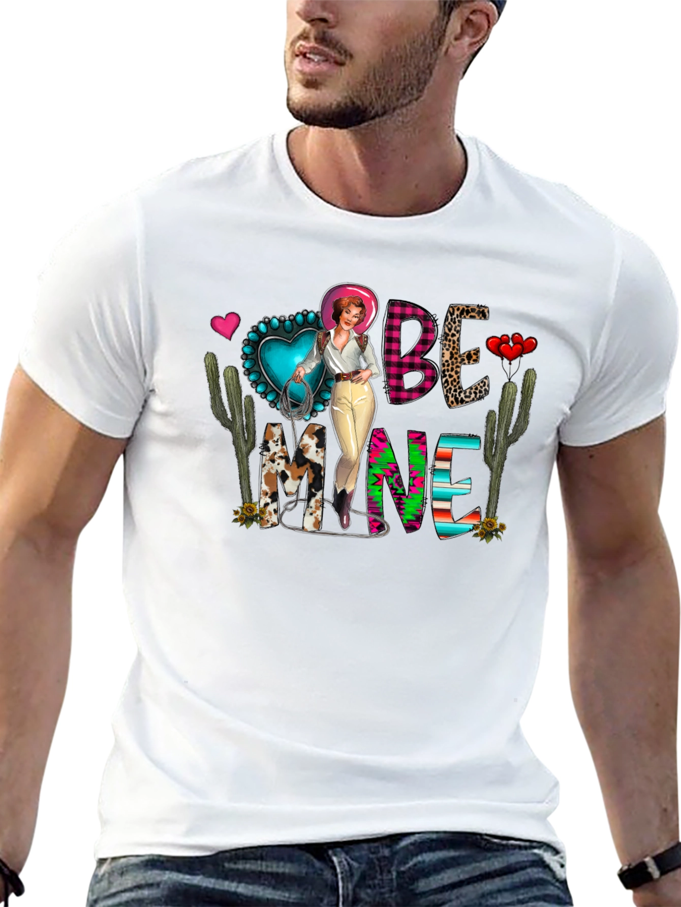 Be Mine Valentines Western Graphic Tee