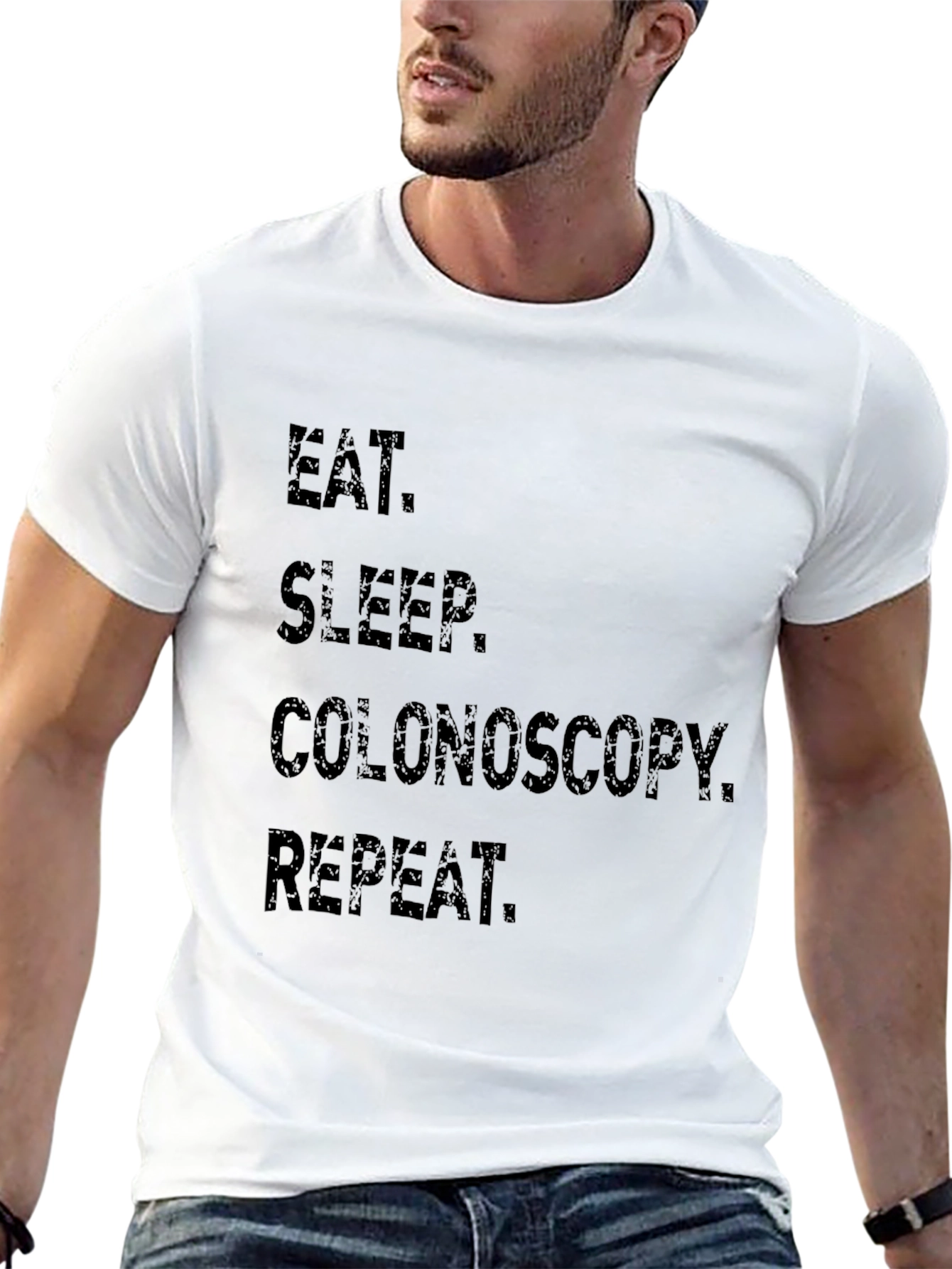 Eat Sleep Colonoscopy Repeat Black T-Shirt