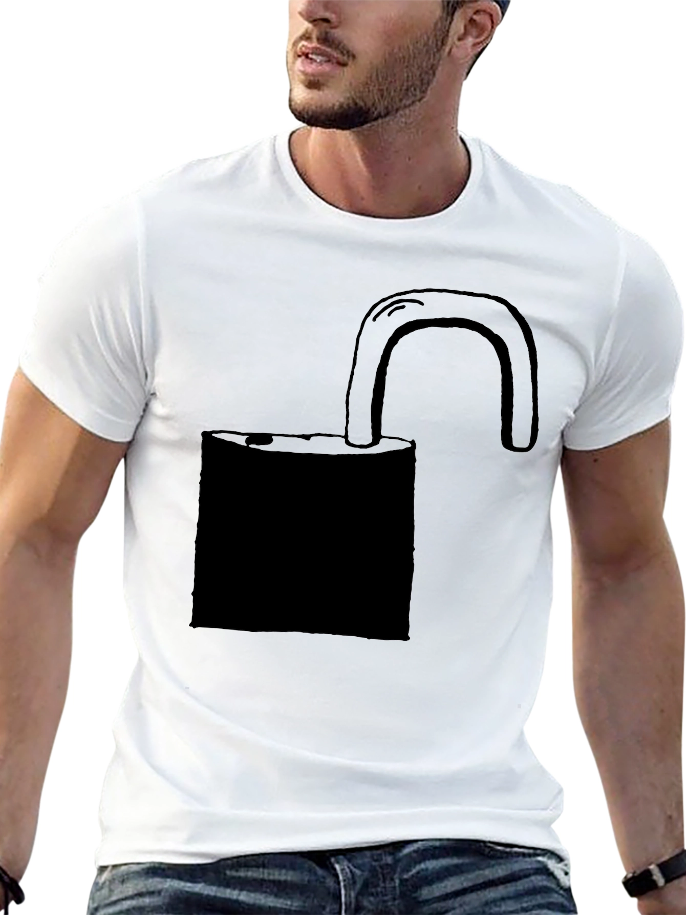 Unlock T-Shirt - Black Cotton Graphic Tee