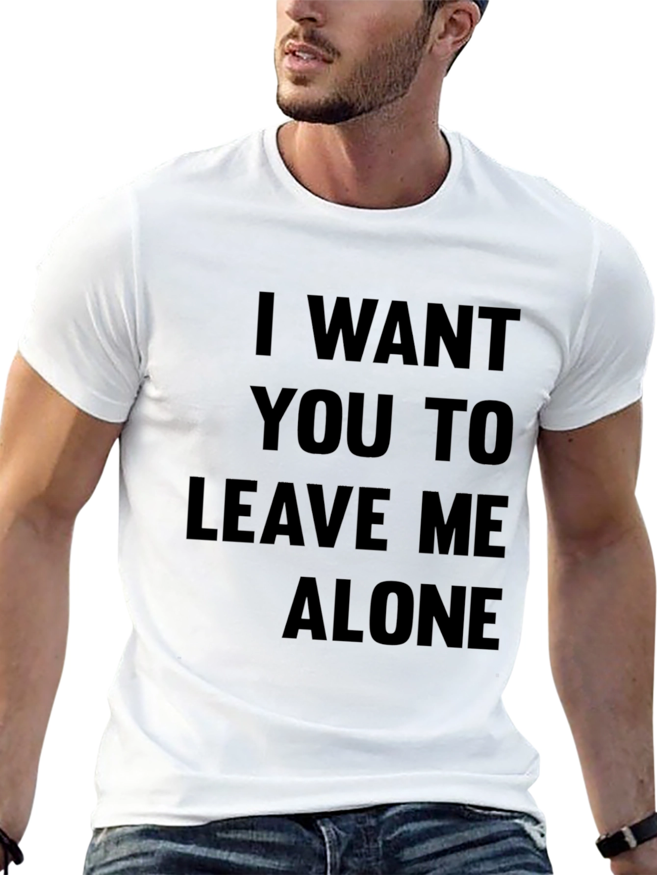 Leave Me Alone Slogan Tee - Black T-Shirt